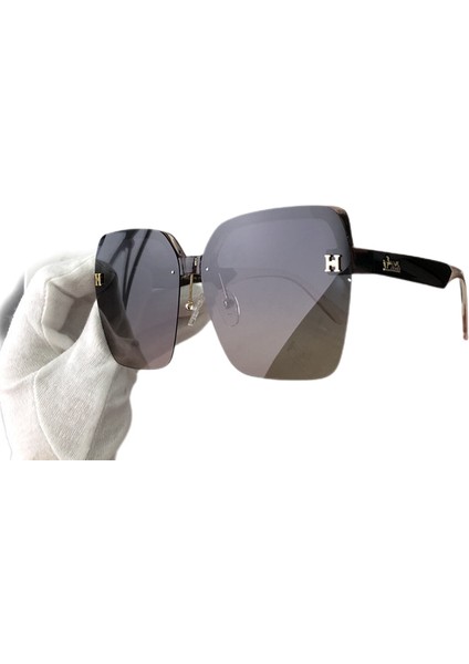 Moda Güneş Gözlüğü Büyük Boy UV400 Erkekler ve Kadınlar Için Düz Üst Kare Gözlük-Beyaz (Yurt Dışından)