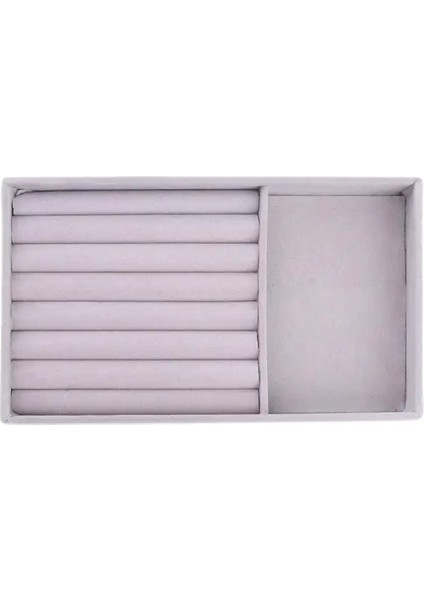 Gri 3 Artı 1 Stili Kadife Dıy El Sanatları Aksesuarları Takı Yüzük Takı Ekran Organizatör Kutusu Tepsi Tutucu Küpe Mücevher Saklama Kutusu Vitrin (Yurt Dışından)