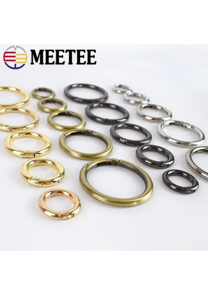 Siyah Stil 20 mm 5 Adet mm Meetee Metal Yaylı Kapı O Ring Açılabilir Anahtarlık Çanta Kemer Kayışı Zincir Tokaları Yapış Toka Klip Tetik Deri El Sanatları (Yurt Dışından) modelleri
