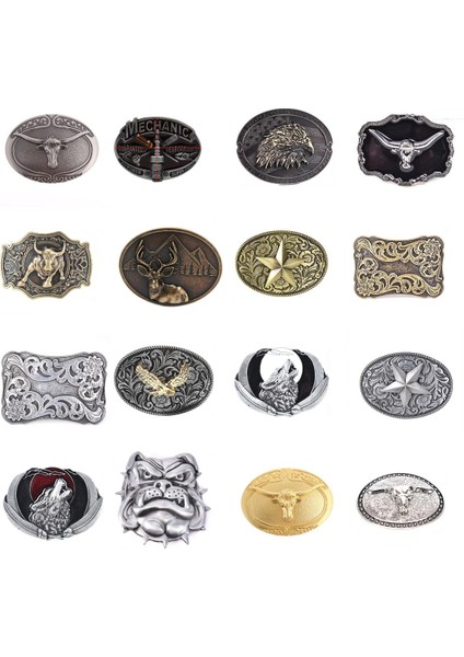 No.10 Tarzı Genişlik cm Retro Vintage Batı 3D Aslan Kafası Çinko Alaşım Erkek Kemer Tokası Kemer Yenilik Adam Hediye Için Uygun (Yurt Dışından)