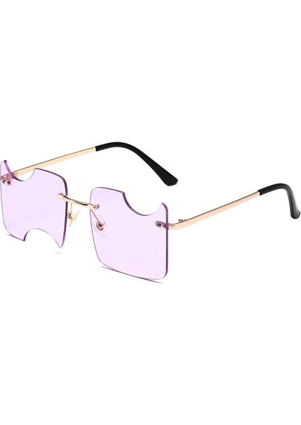 Moda Çentik Güneş Gözlüğü Çerçevesiz Goth Gözlük Kadın Erkek Cadılar Bayramı Parti Gözlüğü Trendy Gözlük Uv 400 Koruma (Yurt Dışından)