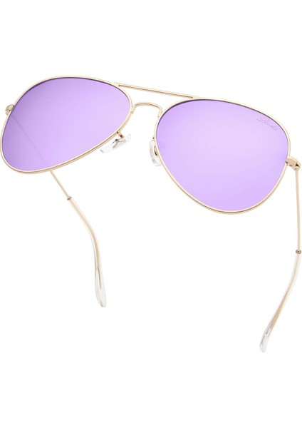 Klasik Polarize Aviator Güneş Gözlüğü Uv Aynalı Lens Metal Retro Gölgeler (Yurt Dışından)