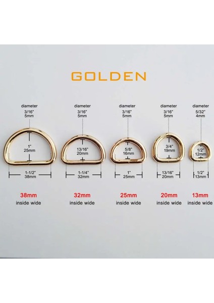 Altın Tarzı Iç Çap 38MM Metal Yüksek Li El Çantası Çanta Askı Kemer Köpek Yaka Zinciri Web O Dee D Halka Toka Toka Dıy Ağır Hizmet Tipi Güçlü Kalınlık (Yurt Dışından) fırsatları