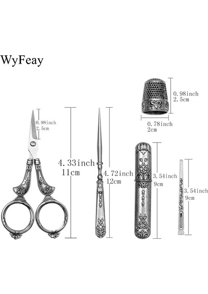 Kırmızı Makas 3 Stili Retro Ors Set Vintage Ors Iğne Depolama Tüpü Bız Geçirici Yüksük Nakış Ipliği Terzi Ors Dikiş Araçları Dıy (Yurt Dışından) modelleri