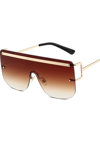 Kadın Erkek Moda Düz Üst Büyük Siyah Çerçeve Tonları Için Kare Büyük Boy Güneş Gözlüğü (Yurt Dışından)