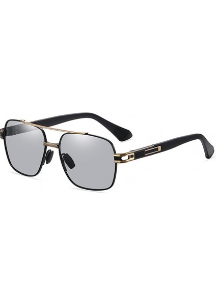 Erkekler/kadınlar Için Polarize Güneş Gözlüğü Uv Koruma Metal Çerçeve Kare Retro Gölge Gözlük (Yurt Dışından)