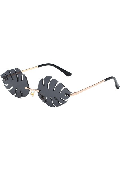Moda Leafsunglasses Çerçevesiz Gözlük Kadın Erkek Cadılar Bayramı Parti Gözlüğü Trendy Gözlük Uv 400 Koruma (Yurt Dışından)