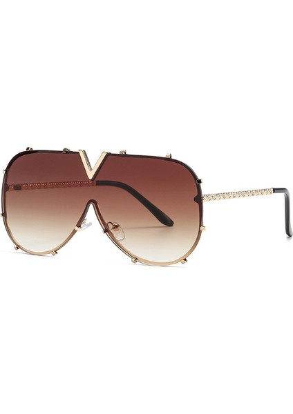 Klasik V8 Siyam Tek Parça Güneş Gözlüğü Kadın Erkek Için Güzel Çerçevesiz Şık Retro Tasarım (Yurt Dışından)