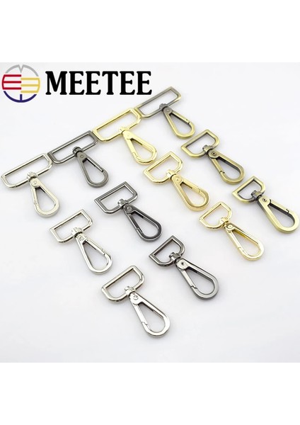 Haicheng Shop Pirinç Tarzı 16MM 2 Adet Meetee mm Metal Çanta Toka Karabina Döner Istakoz Toka Yapış Kanca Anahtarlık Kayışı Deri Donanım Aksesuarı (Yurt Dışından)