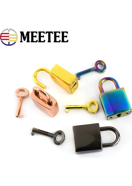 BK082-LIGHTALTIN Stili 2 Takım Setler Meetee Altın Gümüş Tabanca Siyah Pirinç Kilit Anahtar Aksesuarları Şerit Çanta Asılı Asma Kilit Çanta Toka Mandalı Donanım (Yurt Dışından) indirimleri