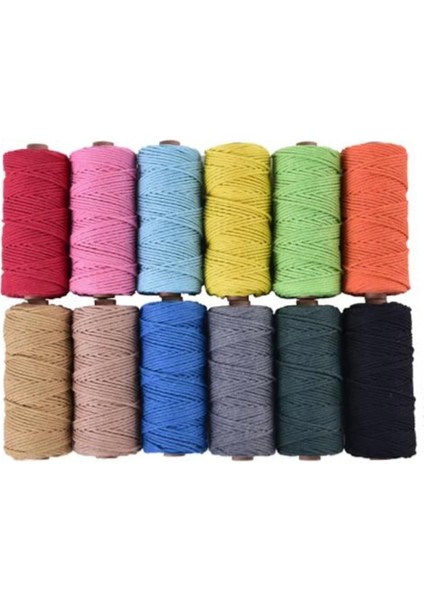 Turuncu Tarzı % Doğal Pamuk Kordon Renkli Kordon Ip Bej Bükümlü El Işi Makrome Ip Kendin Yap Ev Tekstili Dekoratif (Yurt Dışından) fiyatları