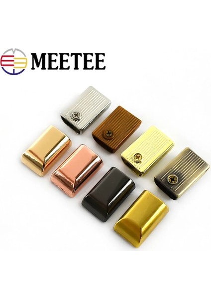 Krom Stili 10MM-30 Adet Adet Metal Fermuar Çekme Kuyruk Kilidi Klip Tokalar Halat Kordon Durdurma Fiş Başlı Vida Dıy Çanta Deri Donanım Aksesuarları H (Yurt Dışından) modelleri