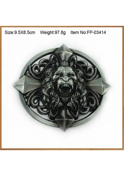 FP-03414 Stili Bullzine Çinko Alaşımı Retro Kafatası Aslan Kafa Batı Celtic Kemer Tokası Boğa Başı Çapraz Müzik Filmi Kemer Tokası (Yurt Dışından)