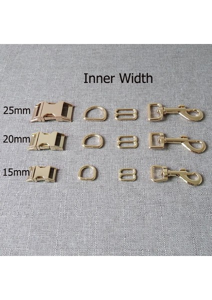 Hafif Altın Tarzı Iç Genişlik 25MM 1 Takım Etal Sapanlar Kaydırıcı D Halka Serbest Bırakma Kemer Tokası Yapış Kanca Toka Pet Köpek Yaka Tasma Dikiş Aksesuarları (Yurt Dışından)