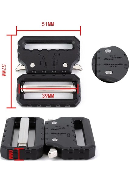 Siyah-O Tarzı 39MM-2 Adet mm Alaşım Hızlı Yan Serbest Bırakma Tokası Erkek Açık Taktik Kemer Tokaları Kafa Dıy Elbise Dokuma Kayış Açık Havada Aksesuar (Yurt Dışından)