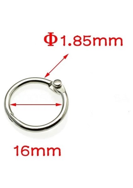 Iç Çap 16MM Stili 50 Parça Gevşek Yaprak Kitap Bağlayıcı Menteşe Yapış O Ring Kilitleme Anahtarlık Metal El Sanatları Parçaları (Yurt Dışından)