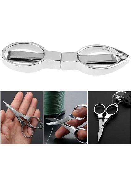 Gümüş Kaplama Hd Tarzı 1 Adet Katlanır Kamp Paslanmaz Çelik Veya Anahtarlık Balıkçılık Veya Cep Mini Kesici El Sanatları Dikiş Güvenli (Yurt Dışından) fırsatları