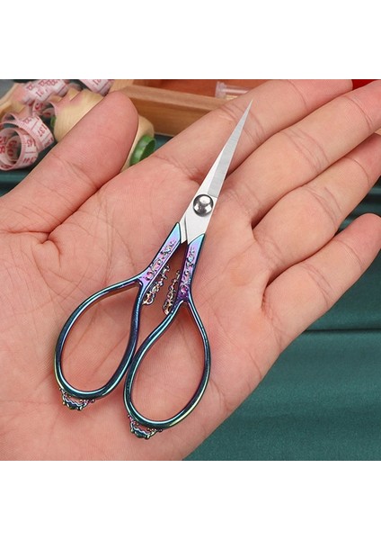 No.13 Tarzı Vintage Retro Veyas Nakış Paslanmaz Çelik Ucu Dikiş Makası Antika El Sanatları Dikiş Araçları Için El Sanatları Dıy Araçları (Yurt Dışından)