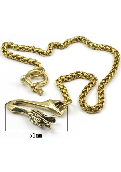 E Stili 6 mm * 45 cm Katı Pirinç Pantolon Kot Cüzdan Zincir Anahtarlık Metal Toka Alkış Kanca Kemer Zincirleri Dıy Dikiş Aksesuarları KY402 (Yurt Dışından) modelleri