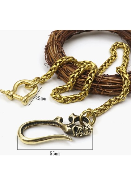 E Stili 6 mm * 45 cm Katı Pirinç Pantolon Kot Cüzdan Zincir Anahtarlık Metal Toka Alkış Kanca Kemer Zincirleri Dıy Dikiş Aksesuarları KY402 (Yurt Dışından) fırsatları