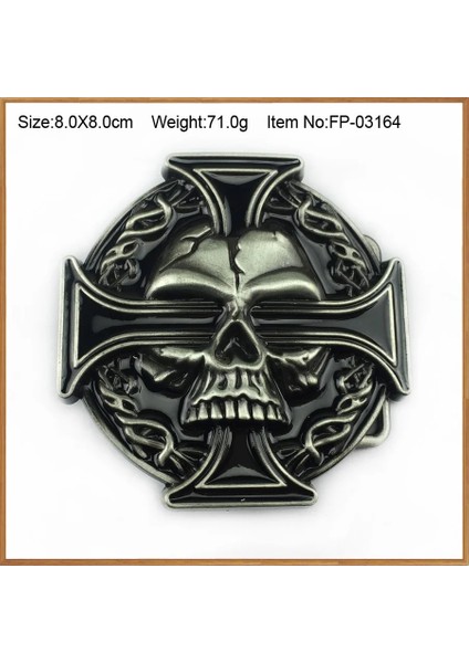 FP-03164 Stili Buckleclub Retro Kabartmalı Kafatası Kovboy Hediye Kemer Tokası Fp Erkekler Için Antik Gümüş Fınısh 4 cm Genişlik Döngü (Yurt Dışından)