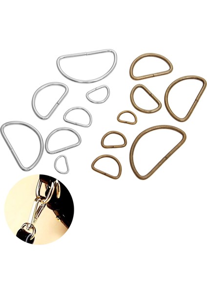 Gümüş 15 X10X 2 mm Stili Lot Metal D Halka Toka El Çantası Çanta Askısı Kemer Köpek Yaka Zinciri Toka Dıy Oya Ağır Hizmet Tipi Güçlü Kalınlık (Yurt Dışından)