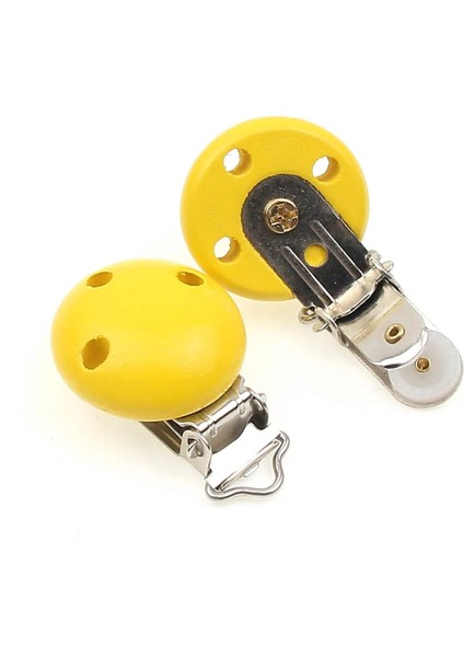 B00674 Sarı Stil 5 Adet Ahşap Metal Çok Renkli Bebek Emzik Klipleri Giyim Yuvarlak Klipsler Dıy Bebek Askı Konfeksiyon Klipleri Aksesuarları (Yurt Dışından)