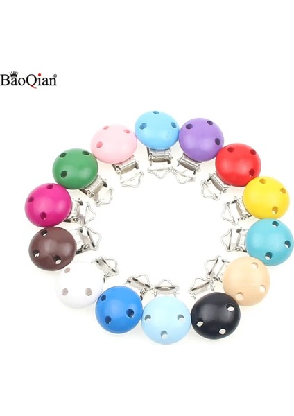 B00674 Sarı Stil 5 Adet Ahşap Metal Çok Renkli Bebek Emzik Klipleri Giyim Yuvarlak Klipsler Dıy Bebek Askı Konfeksiyon Klipleri Aksesuarları (Yurt Dışından) indirimleri