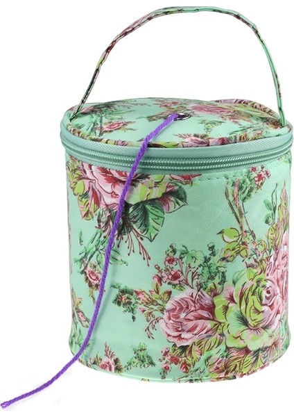 Yeşil Şakayık Stili Örgü Ipliği Yuvarlak Tığ Çanta Örgü Iğneleri Iplik Bez Organizatör Dıy Craft Yün Depolama Sepeti Dikiş Aracı Aksesuarları Çanta (Yurt Dışından)