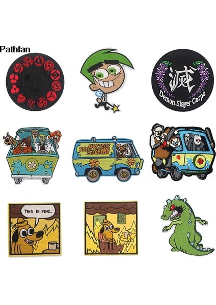 No.42 Tarzı Aatchfan Karikatür Yama Işlemeli Aplike Demir Yama Tasarım Dıy Giysi Üzerinde Dikmek Rozeti Sticker (Yurt Dışından)
