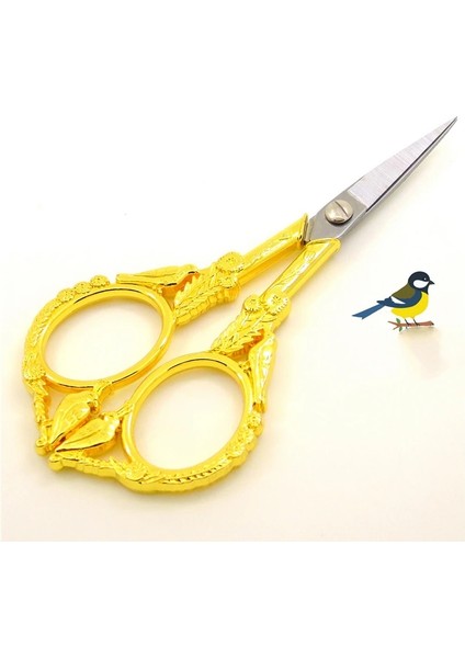 Limon Sarısı Stili Avrupa Retro Oyma Terzilik Veya Dikiş Makası Antika Eski Paslanmaz Çelik Veya Terzi Iğne Oyaları (Yurt Dışından)