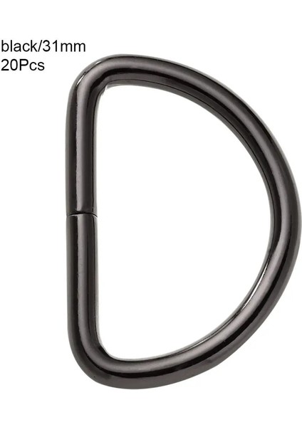 Siyah Stil 25 mm Et Çok Amaçlı Yarım Daire Çinko Alaşımlı D-Şekilli Yüzükler Metal Toka Klipsleri Köpek Tasmaları Bagaj Bağlama Tokası Dıy Aksesuar (Yurt Dışından)