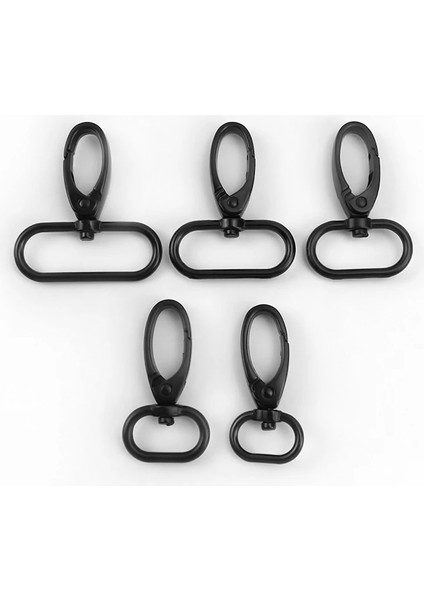 Siyah Stil 20 mm 5 Adet Deri Kemer Askı Çanta Tokaları Metal Klipsler Istakoz Köpek Tasması Anahtarlık Döner Tetik Alkış Kanca Dıy Aksesuarları F (Yurt Dışından)