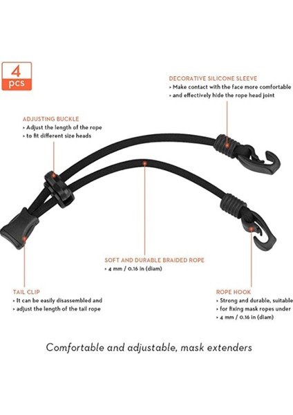 No.8 Stili Maske Genişletici Sıkışma Önleyici Kulak Koruyucu Tutucu Maske Kulak Ipi Genişleticiler Ayar Tokası Siyah (Yurt Dışından) indirimleri