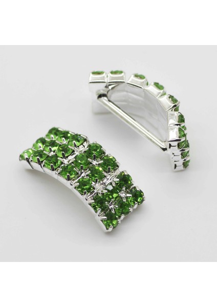 No.4 Yeşil Stil Yeni ve 20MM * 8mm Kemerli Taklidi Tokalar Elmas Düğmeler Kaplama Gümüş Kare Düğün Şerit Kaydırıcıya Davetli (Yurt Dışından)