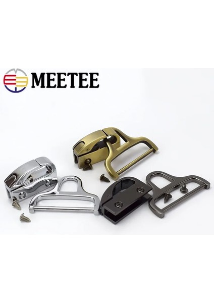 Krom Stili 2 Takım Setleri Meetee Metal Çanta Yan Klips Tokaları Çanta Askısı Kemer Tokası Vida Kancası Konnektör Çantaları Askı Donanım Aksesuarları (Yurt Dışından)