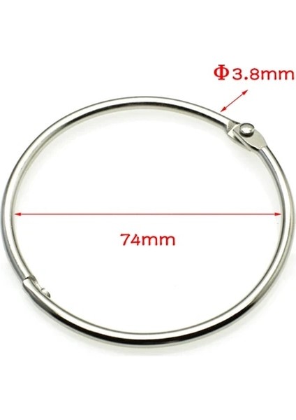 Iç Çap 74MM Stili 20 Adet Gevşek Yaprak Kitap Bağlayıcı Menteşe Yapış O Ring Kilitleme Anahtarlık Metal El Sanatları Parçaları (Yurt Dışından)