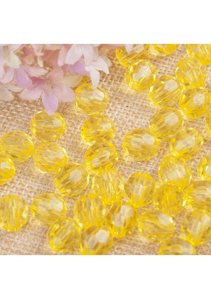 15 Sarı Stil 12MM 100 Adet El Sanatları Karalama Defteri Dekorasyonu Için Yönlü Şeffaf Boncuklar Dıy Giyim Dikiş El Sanatları Malzemeleri (Yurt Dışından)