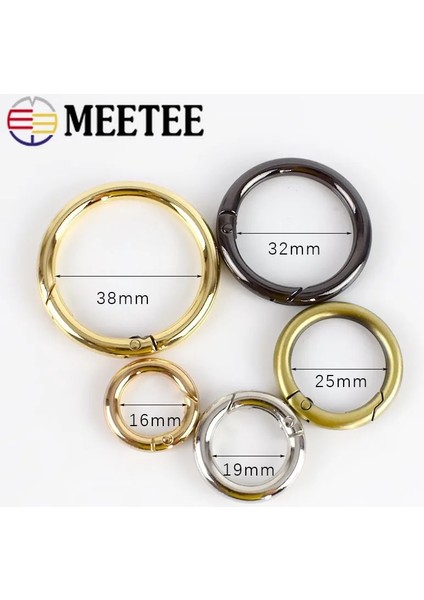 Silahsiyah Stil 25 mm mm Meetee Metal Yay O Dee Yüzük Açılabilir Anahtarlık Tetik Çıtçıt Klipsli Çanta Kemer Kayışı Zincir Tokaları Aksesuarlar (Yurt Dışından) fırsatları