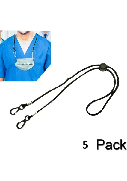 5 Adet Tarzı Ayarlanabilir Maske Uzatması Maskeler Için Kordon Kullanışlı ve Uygun Güvenlik Maskesi Dinlenme ve Kulak Tutma Ipi Boyuna Asma Ipi Hızlı G (Yurt Dışından)