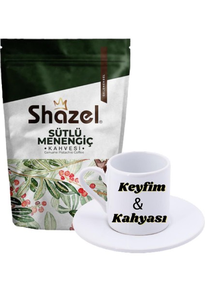Sütlü Menengiç Kahvesi 200 gr. + Keyfim ve Kahyası Türk Kahvesi Fincanı