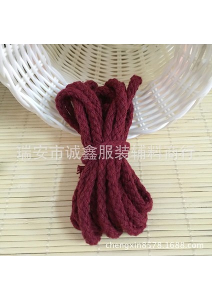 Şarap Kırmızısı Tarzı 10 Yards 5mm Pamuk Halat Zanaat Dekoratif Bükülmüş Kordon Halat El Yapımı Dekorasyon Için Dıy Kordon Ficelles Couleurs Iplik Kordon (Yurt Dışından)