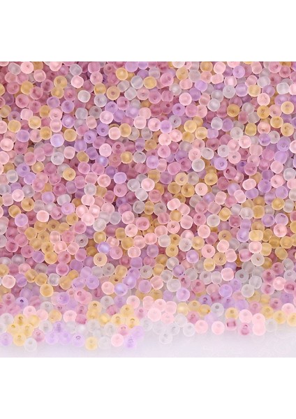 Mor Pembe Stilini Karıştırın 3mm Mat 3mm Mat Şeffaf Cam Boncuk Üniforma Yuvarlak Spacer Don Tohum Boncuk Dıy El Sanatları Giysiler Için Dikiş Aksesuarı (Yurt Dışından)