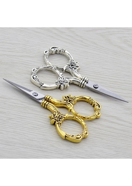 Gümüş Tarzı Zarif Paslanmaz Çelik Vintage Terzi Ors Çiçek Dikiş Nakış Ors Kısa Kumaş Kesici Avrupa Terzilik Araçları (Yurt Dışından) modelleri