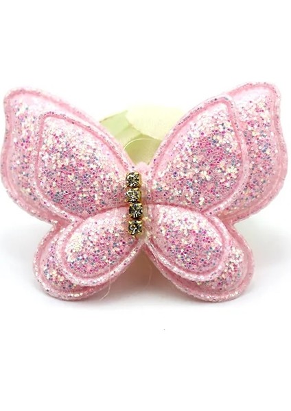 No.5 Tarzı .5*4.2cm Çift Katlı Glitters Kelebek Bebek Şapkalar Için Yastıklı Aplikler Saç Klipleri Stick-On Deco Aksesuarları (Yurt Dışından)