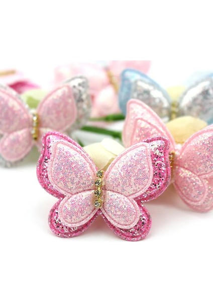 No.5 Tarzı .5*4.2cm Çift Katlı Glitters Kelebek Bebek Şapkalar Için Yastıklı Aplikler Saç Klipleri Stick-On Deco Aksesuarları (Yurt Dışından)