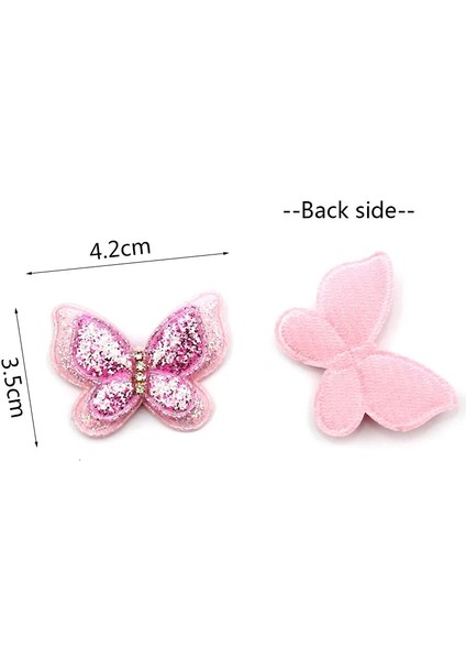 No.5 Tarzı .5*4.2cm Çift Katlı Glitters Kelebek Bebek Şapkalar Için Yastıklı Aplikler Saç Klipleri Stick-On Deco Aksesuarları (Yurt Dışından)