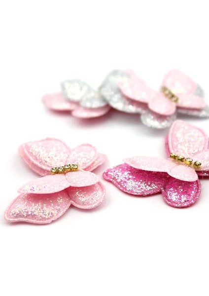 No.5 Tarzı .5*4.2cm Çift Katlı Glitters Kelebek Bebek Şapkalar Için Yastıklı Aplikler Saç Klipleri Stick-On Deco Aksesuarları (Yurt Dışından)