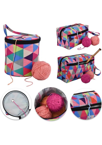 C Stili Örgü Ipliği Yuvarlak Tığ Çanta Su Geçirmez Iplik Tığ Örgü Çanta Saklama Sepeti Dıy Craft Organizatör Dikiş Aracı Aksesuarları Çanta (Yurt Dışından) modelleri