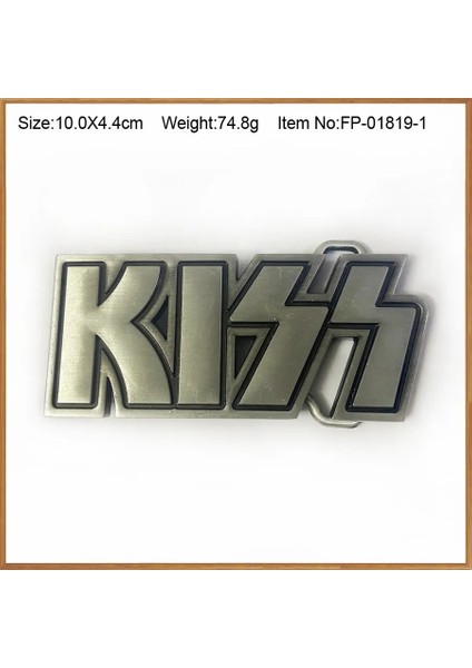 Gümüş Kaplama Stili Buckleclub Çinko Alaşımı Kıss Müzik Grubu Kemer Tokası Kot Hediye Kovboy Kemer Tokası Fp Erkekler Için 4 cm Genişlik Döngü (Yurt Dışından) fırsatları